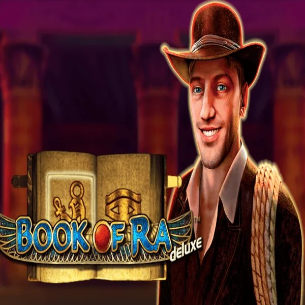 Book of Ra Deluxe online game logo by Novomatic on spinsteincasino.at
